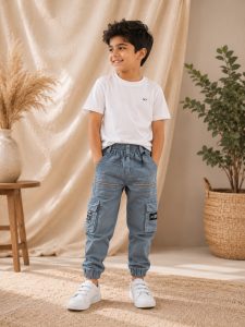 Boys Cotton Cargo Jogger Pants NARk471