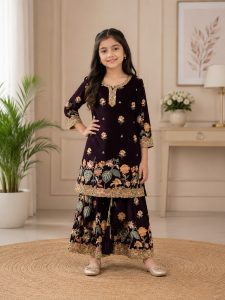 Girls Traditional Printed Sharara Set NARK432