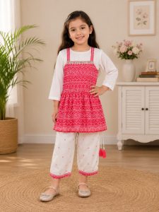 Girls Printed Peplum Co-Ord Set NARK433