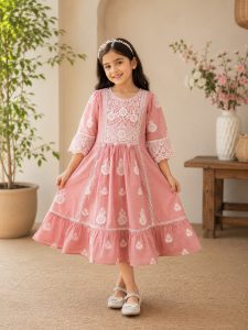 Ethnic Printed Cotton Blend Anarkali Dress NARK438