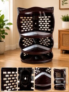 3 Tier Plastic Corner Wall Shelf Storage Rack NARP967