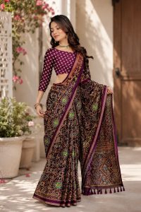 Women's Printed Bandhani Saree NARS0706