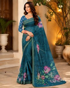 Women Floral Print Saree NARS721