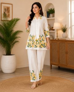 Elegant Floral Ethnic Co-Ord Set NARS0752