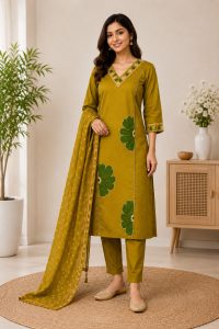 Women's Printed Kurta Pant Dupatta Set NARS0751