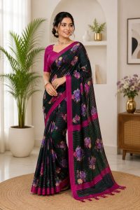 Designer Floral Printed Casual Wear Saree NARS0725