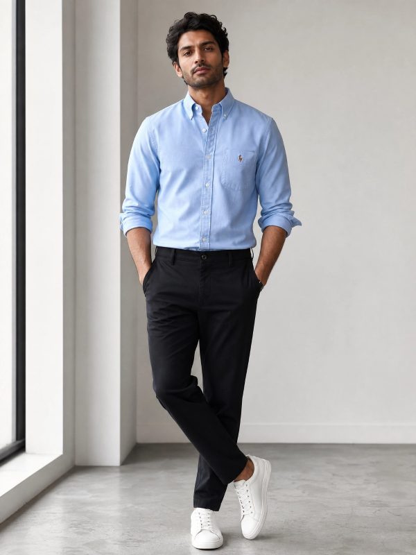 sky blue shirt