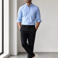 sky blue shirt